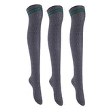 Lian LifeStyle Women's 3 Pairs Over Knee Thigh High Cotton Socks Size 6-9 L1023