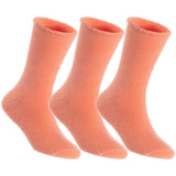 Men's 3 Pairs High Performance Wool Crew Socks, Moisture Wicking, Perfect for Athletic Biking on Winter & Cold Weather LK0602 Size 6-9 (Orange)