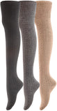 Women's 3 Pairs Thigh High Cotton Socks JM1025 Size 6-9