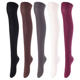Lovely Annie Women's 5 Pairs Over Knee High Thigh High Cotton Socks A1024 Size 6-9