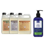 Liquid Hand Soap Refill, 1 Pack Geranium, 1 Pack Lavender, 1 Pack Oat Blossom, 33 OZ each include 1, 12 OZ Bottle of Hand Soap Peppermint & Tea Tree
