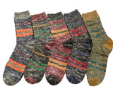 Meso Women's 5 Pairs Pack Combed Cotton Mixed Crew Socks Size 7-9(5 Color)