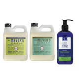 Mrs. Meyers Clean Day Liquid Hand Soap Refill, 1 Pack Lemon Verbena, 1 Pack Basil, 33 OZ each include 1 12 OZ Bottle of Hand Soap Peppermint & Tea Tree