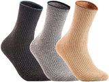 Lian LifeStyle Women's 3 Pairs Cute & Comfortable Wool Crew Socks Size 6-9 HR1612