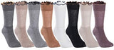 Lovely Annie Comfortable Big Girls Women's Cotton Crew Socks L1855 Size 5-11