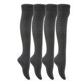 Lovely Annie Women's 4 Pairs Knee High Thigh High Cotton Socks A1024 Size 6-9