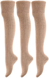 Women's 3 Pairs Thigh High Cotton Socks JM1025 Size 6-9