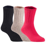Children's Durable, Stretchable, Thick & Warm Wool Crew Socks. Perfect as Winter Snow Sock and All Seasons FS01, 3 Pair, Size 4Y-6Y, Black, Biege, Red