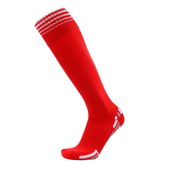 1 Pair Wonderful Women's Knee High Sports Socks. Perfect for Fitness, Gym and Any Workout or Sport Size 6-9 MS1604004 (Red w/ White Strip)