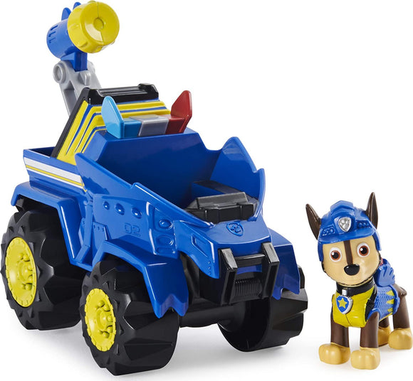 Paw Patrol 6059512 Dino Rescue Chase’s Deluxe Rev Up Vehicle with Mystery Dinosaur Figure