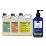 Liquid Hand Soap Refill, 1 Pack Basil, 1 Pack Geranium, 1 Pack Honey Suckle, 33 OZ each include 1, 12 OZ Bottle of Hand Soap Peppermint & Tea Tree