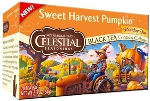 Celestial Seasonings Black Tea,Sweet Harvest Pumpkin, 20 Bags (Pack of 6)