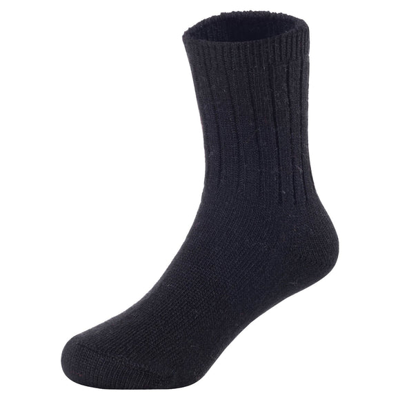 2 Pairs Children's Durable, Stretchable, Thick & Warm Wool Crew Socks. Perfect as Winter Snow Sock and All Seasons FS01 Size 2Y-4Y(Black)