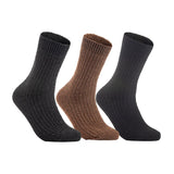 Lian LifeStyle Gorgeous Big Girls Women's 3 Pair Wool Crew Socks Size 6-9 FS03, Color (Black,Brown,DarkGrey)