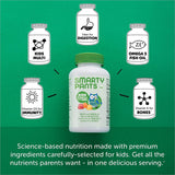 Kids Formula & Fiber Daily Gummy Multivitamin: Fiber for Digestive Health, Vitamin C, D3, & Zinc for Immunity, Omega 3 Fish Oil (EPA & DHA), B6, Methyl B12, 120 Count 4-Packs
