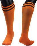 Lovely Annie Girls' 2 Pairs Knee High Sports Socks for Baseball/Soccer/Lacrosse 003 XS(Orange)