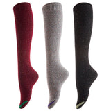 Women's 3 Pairs Attractive, Breathable, Lightweight, Moisture Wicking & Extra Soft  Knee High Cotton Boot Socks Size 6-9 AAT158212-3c3(Black, Grey, Wine)