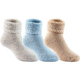 Lian LifeStyle Girl's 3 Pairs Extra Thick Wool Boot Socks Crew Plain Color LK01 (0Y-5Y)
