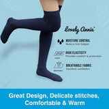 Lovely Annie Women's 3 Pairs Over Knee High Thigh High Cotton Socks Size 6-9 A1024