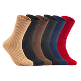 Lian LifeStyle Gorgeous Big Girls Women's 6 Pair Wool Crew Socks Size 6-9 FS03 (Random Color)