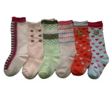 Lovely Annie Unisex Children's 6 Pairs Cute, Breathable & Warm Knee High Cotton Socks Size 6M-3Y Girl Color