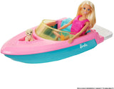 Barbie Boat with Puppy and Themed Accessories, Fits 3 Dolls, Floats in Water, Great Gift for 3 to 7 Year Olds (GRG29)