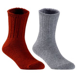 Children's Durable, Stretchable, Thick & Warm Wool Crew Socks. Perfect as Winter Snow Sock and All Seasons FS01, 2 Pair, Size 4Y-6Y, Wine, Grey