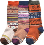 Lian LifeStyle Unisex Baby 3 Pairs Pack Cotton Crew Socks 2 Sizes(0Y-2Y)