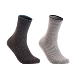 Lian LifeStyle Women's 2 Pairs Cute & Comfortable Wool Crew Socks Size 6-9 HR1612, Color (DarkGrey, Grey)