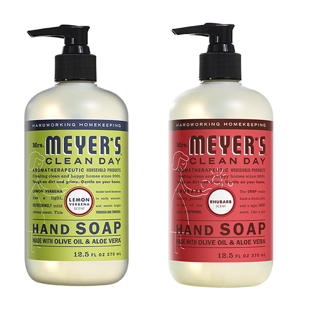 Liquid Hand Soap, Cruelty Free and Biodegradable Formula, 1 Pack Lemon Verbena, 1 Pack Rhubarb, 12.5 OZ each