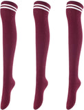 Lovely Annie Women's 3 Pairs Over Knee High Thigh High Cotton Socks Size 6-9 A1023