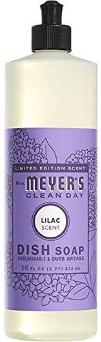 Mrs. Meyer's Clean Day Liquid Dish Soap, Cruelty Free Formula, Lilac Scent, 16 oz (1-Pack)