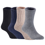 Children's Durable, Stretchable, Thick & Warm Wool Crew Socks. Perfect as Winter Snow Sock and All Seasons FS01, 4 Pair, Size 4Y-6Y, Black, Navy, Biege, Grey