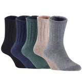 Children's Durable, Stretchable, Thick & Warm Wool Crew Socks. Perfect as Winter Snow Sock and All Seasons FS01, 5 Pair, Size 4Y-6Y, Black, Navy, DarkGrey, Biege, Grey