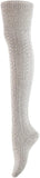 Meso Women's 3 Pairs Awesome Thigh High Cotton Socks, Comfortable, Soft and Super Durable Size 6-9 M1025-01 (Grey, Dark Grey, Beige)