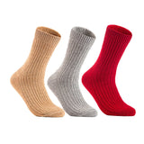 Lian LifeStyle Gorgeous Big Girls Women's 3 Pair Wool Crew Socks Size 6-9 FS03, Color (Beige,LightGrey,Red)