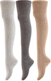 Women's 3 Pairs Thigh High Cotton Socks JM1025 Size 6-9