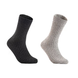 Lian LifeStyle Gorgeous Big Girls Women's 2 Pair Wool Crew Socks Size 6-9 FS03, Color (Black,LightGrey)