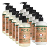 Mrs. Meyers Clean Day, 6 Packs Liquid Hand Soap 12.5 OZ, 6 Packs Hand Lotion 12 OZ, Geranium, 12-Packs