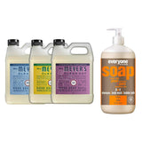 Liquid Hand Soap Refill, 1 Pack Rain water, 1 Pack Honey Suckle, 1 Pack Plum Berry, 33 OZ each include 1, 32 OZ Bottle of Bath & Shower Gel Soap, Citrus/Mint