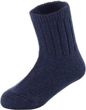 Children's Durable, Stretchable, Thick & Warm Wool Crew Socks. Perfect as Winter Snow Sock and All Seasons FS01, 2 Pair, Size 4Y-6Y, Navy, DarkGrey