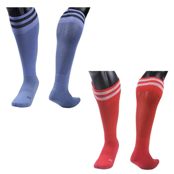 Lian LifeStyle Exceptional Boy's 2 Pairs Knee High Sports Socks for Soccer, Softball, Baseball, Soccer, and Many Other Sports XL002 Size XS (LIGHT BROWN,RED)