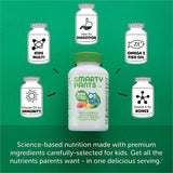 Kids Formula & Fiber Daily Gummy Multivitamin: Fiber for Digestive Health, Vitamin C, D3, & Zinc for Immunity, Omega 3 Fish Oil (EPA & DHA), B6, Methyl B12, 120 Count 5-Packs