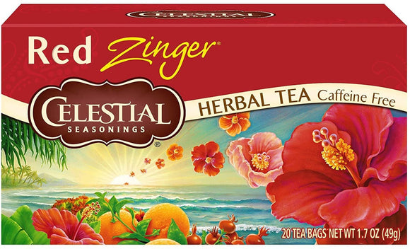 Celestial Seasonings Tea Caffeine Free Herbal Tea, Red Zinger 20 ea ( Pack of 12)