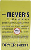 Dryer Sheets, Lemon Verbena Scent, Softens Fabric, Reduces Static, Cruelty Free Formula, Pack of 4, 80 Count Per Pack