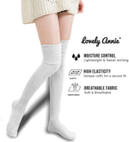 Women's 3 Pairs Thigh High Cotton Socks JM1025 Size 6-9