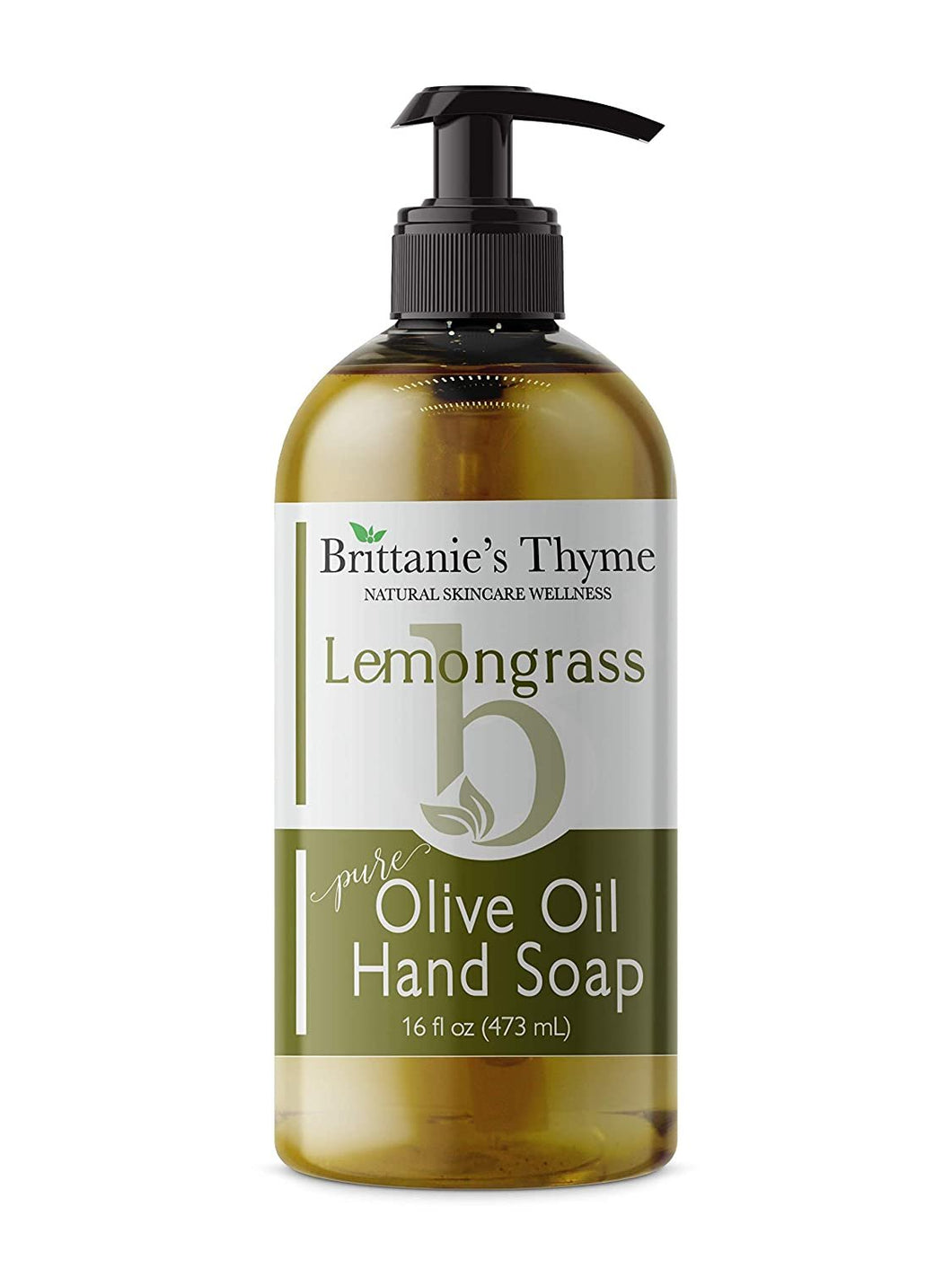 Organic Natural Hand Soap, 16 oz (Lemongrass) Castile Soap Made Olive Oil And Natural Luxurious Essential Oils. Vegan & Gluten Free (Pack of 6)