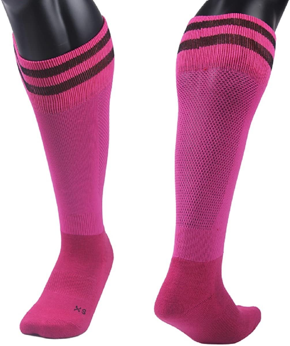 Lian Style Boys' 1 Pair Knee Length Sports Socks for Baseball/Soccer/Lacrosse XL003 XS(Rose)