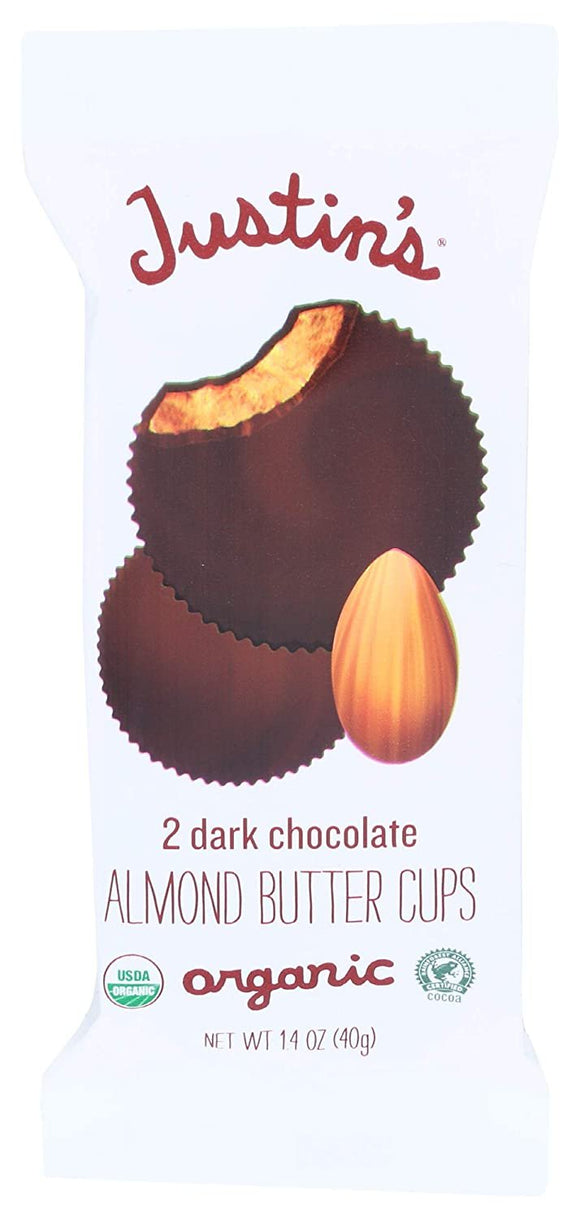 JUSTINS Organic Dark Chocolate Almond Butter Cup, 1.4 OZ, Pack of 1