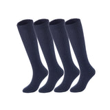 Lovely Annie Women's 4 Pairs Knee High Wool Socks | Comfy, Cozy and Fancy Leg Warmer Stockings AFS05 Size 6-9(Navy)